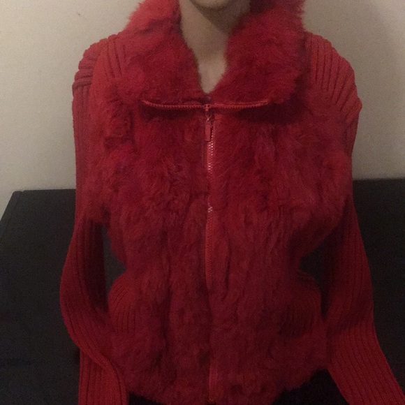 Women’s red sweatshirt top zip up zipper jacket - Picture 6 of 11